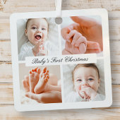Moderner Chic Baby's First Christmas 4 Foto Urlaub Ornament Aus Metall