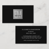 Moderner Chic Beruflich Black & Silver Visitenkarte (Vorne/Hinten)