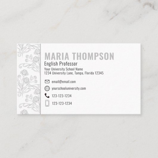 Moderner Chic Berufliche Minimalistische Blumen Ei Visitenkarte (Vorderseite)