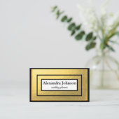 Moderner Chic Black and Gold Foil Luxus Visitenkarte (Stehend Vorderseite)