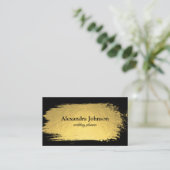 Moderner Chic Black and Gold Foil Luxus Visitenkarte (Stehend Vorderseite)