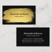 Moderner Chic Black and Gold Foil Luxus Visitenkarte (Vorne/Hinten)
