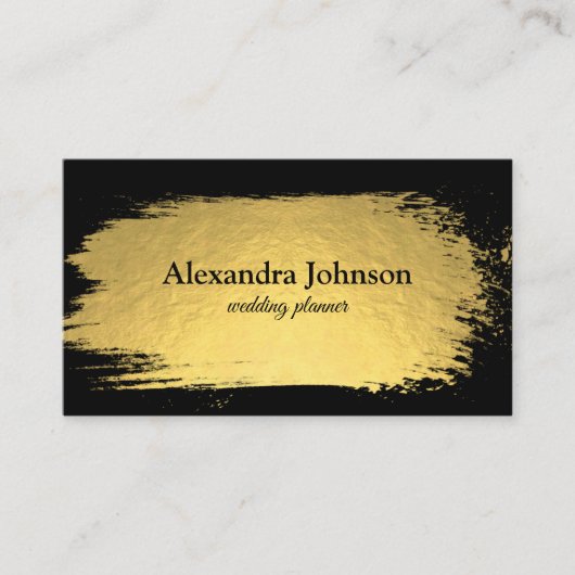 Moderner Chic Black and Gold Foil Luxus Visitenkarte (Vorderseite)