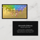 Moderner Chic Black and Gold Foil Luxus Visitenkarte (Vorne/Hinten)