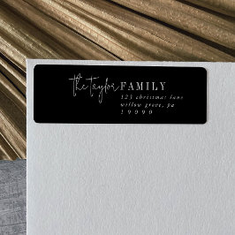 Moderner Chic | Black Family Return Address Label