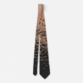 Moderner Chic Black Gold Polka Dot Black Confetti Krawatte (Rückseite)