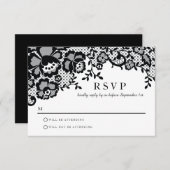 Moderner Chic Black Lace Formal Wedding RSVP (Vorne/Hinten)