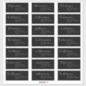 Moderner Chic | Black Recipipient Guest Address La Aufkleber (Blatt)