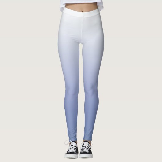 Moderner Chic Blue & White Ombre Leggings (Vorderseite)