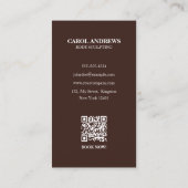 Moderner Chic Body Sculpting Waxmassage QR Code Visitenkarte (Rückseite)