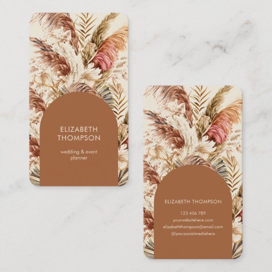 Moderner Chic Bohemisch Floral Boho Visitenkarte (Vorne/Hinten)