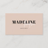 Moderner Chic Boho Beige Feminine QR-Code Visitenkarte (Vorderseite)