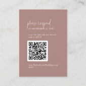 Moderner Chic Cinnamon Pink QR Code UAWG Begleitkarte (Vorderseite)