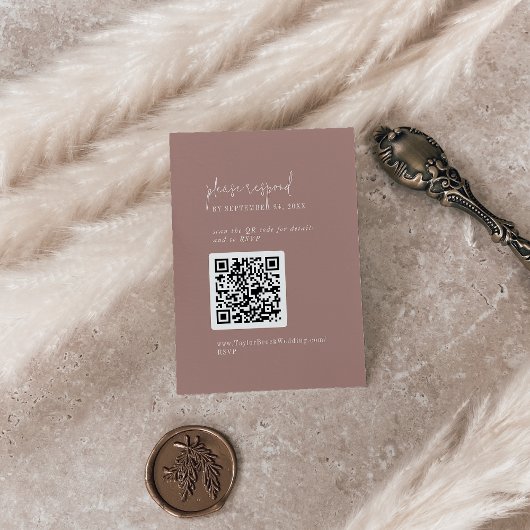 Moderner Chic Cinnamon Pink QR Code UAWG Begleitkarte