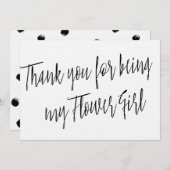 Moderner Chic "Danke, dass du mein Blumenmädchen b Dankeskarte (Vorne/Hinten)