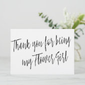 Moderner Chic "Danke, dass du mein Blumenmädchen b Dankeskarte (Stehend Vorderseite)