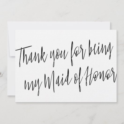 Moderner Chic "Danke, dass du meine Trauzeugin war Dankeskarte (Vorderseite)