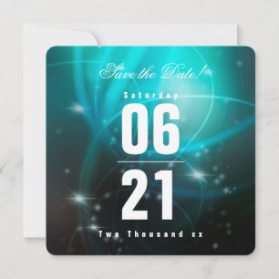 Moderner Chic Deep Sea Aqua Bokeh mit Typografie