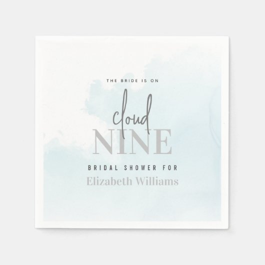 Moderner Chic Die Braut ist auf Cloud 9 Brautparty Serviette (Vorderseite)