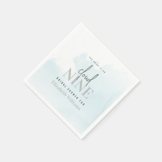 Moderner Chic Die Braut ist auf Cloud 9 Brautparty Serviette (Ecke)