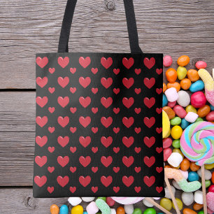 Moderner Chic Einfach Schwarz und Rotes Herz Tasche