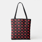 Moderner Chic Einfach Schwarz und Rotes Herz Tasche (Rückseite)