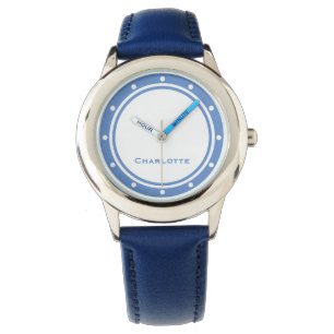 Moderner Chic-einfacher Minimalistischer blauer Armbanduhr