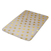 Moderner Chic Elegant Einfache Taupe & Gold Polka  Badematte (Schrägansicht)