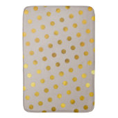 Moderner Chic Elegant Einfache Taupe & Gold Polka  Badematte (Vorderseite Vertikal)