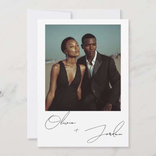 Moderner Chic Elegant Minimalistisch 2 Fotos Hochz Save The Date (Rückseite)