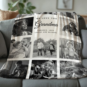 Moderner Chic Elegante Foto Collage Oma Familie Sherpadecke