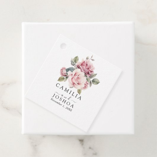 Moderner Chic Elegante Romantische Rosa Hochzeit Geschenkanhänger (Beispiel)