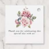 Moderner Chic Elegante Romantische Rosa Hochzeit Geschenkanhänger (Rückseite)