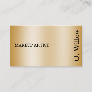 Moderner Chic Feminine QR Code Gold Makeup Artist Visitenkarte