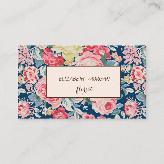 Moderner Chic floral Visitenkarte (Vorderseite)