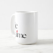 Moderner Chic Französisch Je T'aime I Liebe Sie Kaffeetasse (Vorderseite Links)