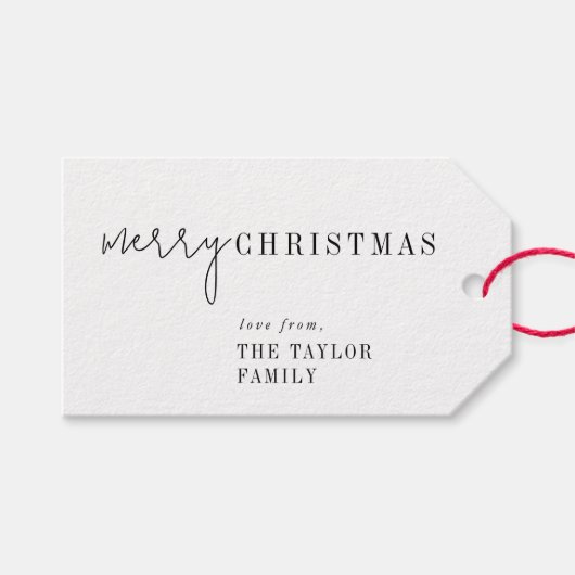 Moderner Chic frohe Weihnachtsfeiertag Geschenkanhänger (Vorderseite (Horizontal))