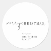 Moderner Chic Frohe Weihnachtsgeschenk Runder Aufkleber (Vorderseite)