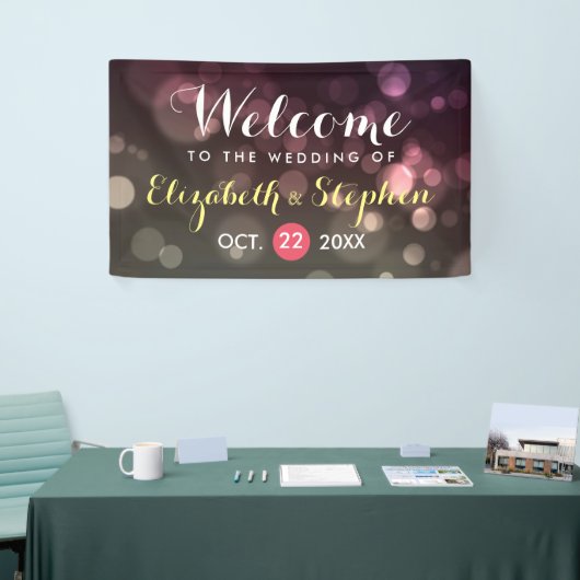Moderner Chic Glitzer Bokeh Sparkle Wedding Banner (Messeveranstaltung)