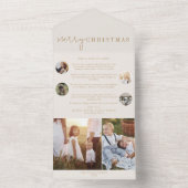 Moderner Chic | Gold Frohe Weihnachts-Multi-Foto All In One Einladung (Innen Boden)