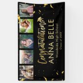 Moderner Chic Gold Script Collage Abschluss Banner (Vertikal)