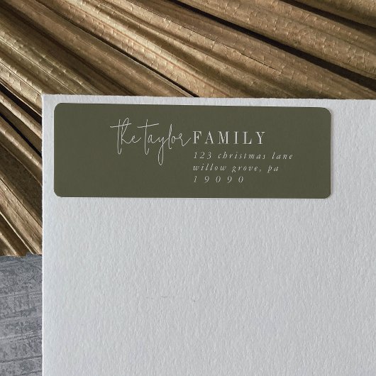 Moderner Chic | Green Family Return Address Label