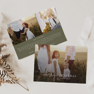 Moderner Chic   Green Foto Overlay Christmas News Feiertagskarte