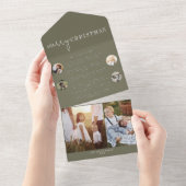 Moderner Chic | Green MerChristmas Multi Foto All In One Einladung (Abreißen)
