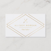 Moderner Chic-Haar-Salon-Schere-Imitat-Goldblick Visitenkarte (Vorderseite)