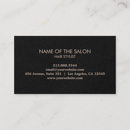 Moderner Chic Hair Stylist Schönheitssalon Bobby B Visitenkarte (Rückseite)