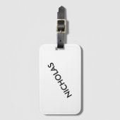 Moderner Chic heißt es Personalisiert Weiß Gepäckanhänger (Vorderseite Vertikal)
