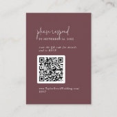 Moderner Chic Herbst Burgund QR Code UAWG Begleitkarte (Vorderseite)
