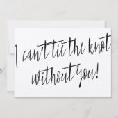 Moderner Chic "Ich kann den Knoten nicht ohne dich Einladung (Vorderseite)