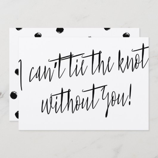 Moderner Chic "Ich kann den Knoten nicht ohne dich Einladung (Vorne/Hinten)